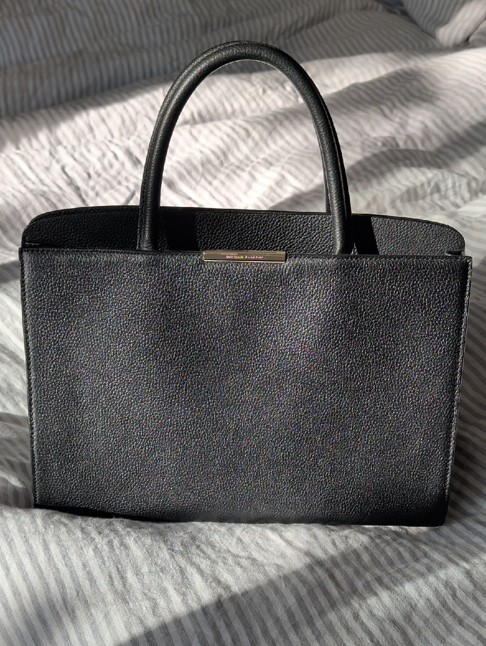 Kate Spade New York Black Leather Top-Handle Bag FITS LAPTOP!
